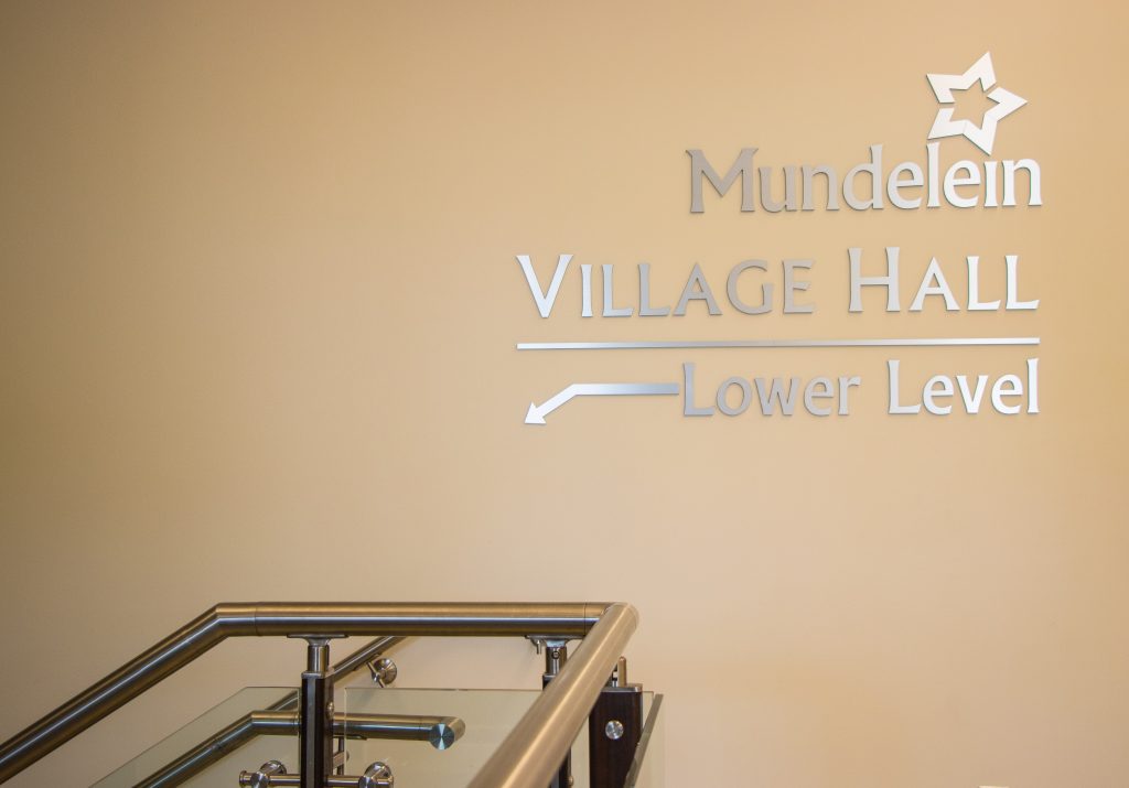 Mundelein Village Hall Lobby Sign 
