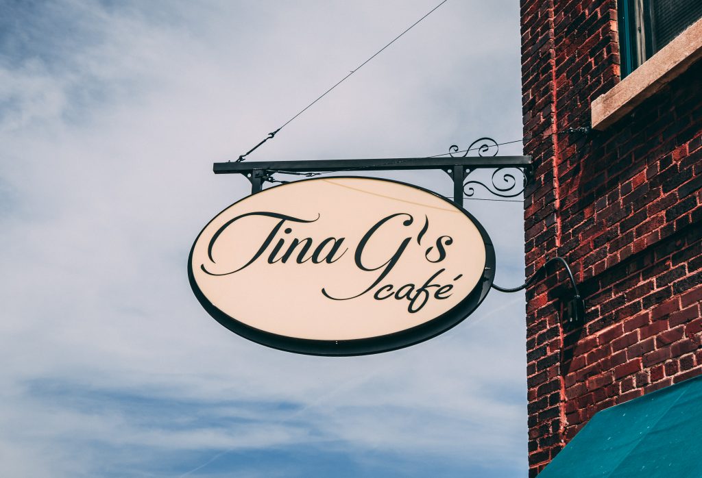 Tina G's Restaurant Bracket Sign