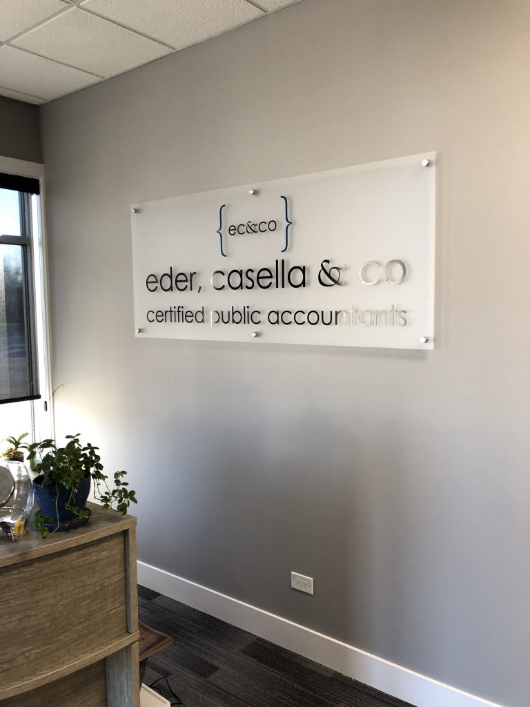 Eder & Casella Acrylic Standoff Sign - Gurnee