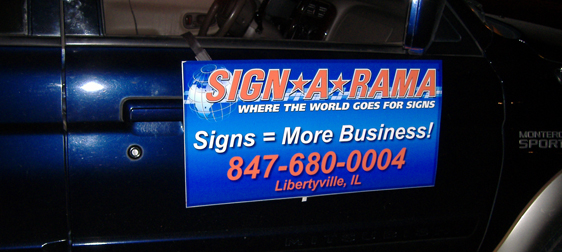 One of the magnetic signs for a car for Signarama.