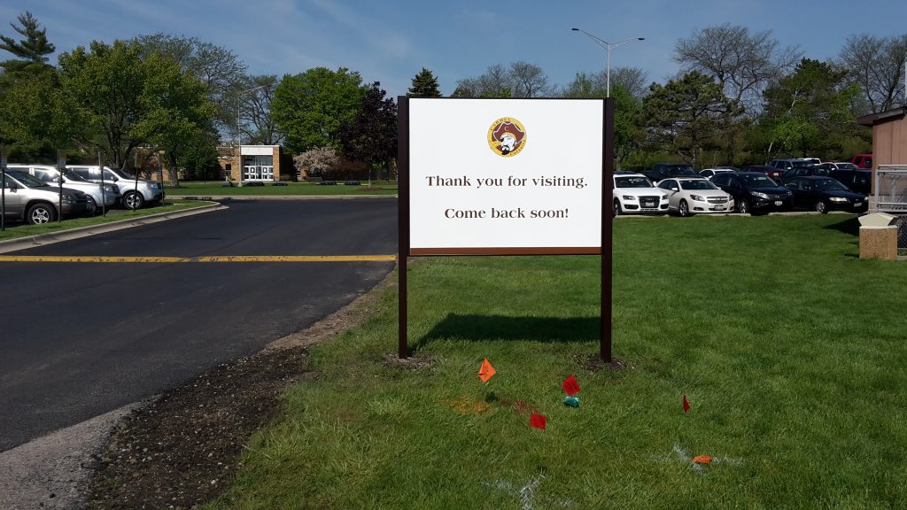 Carmel High School Post & Panel Sign